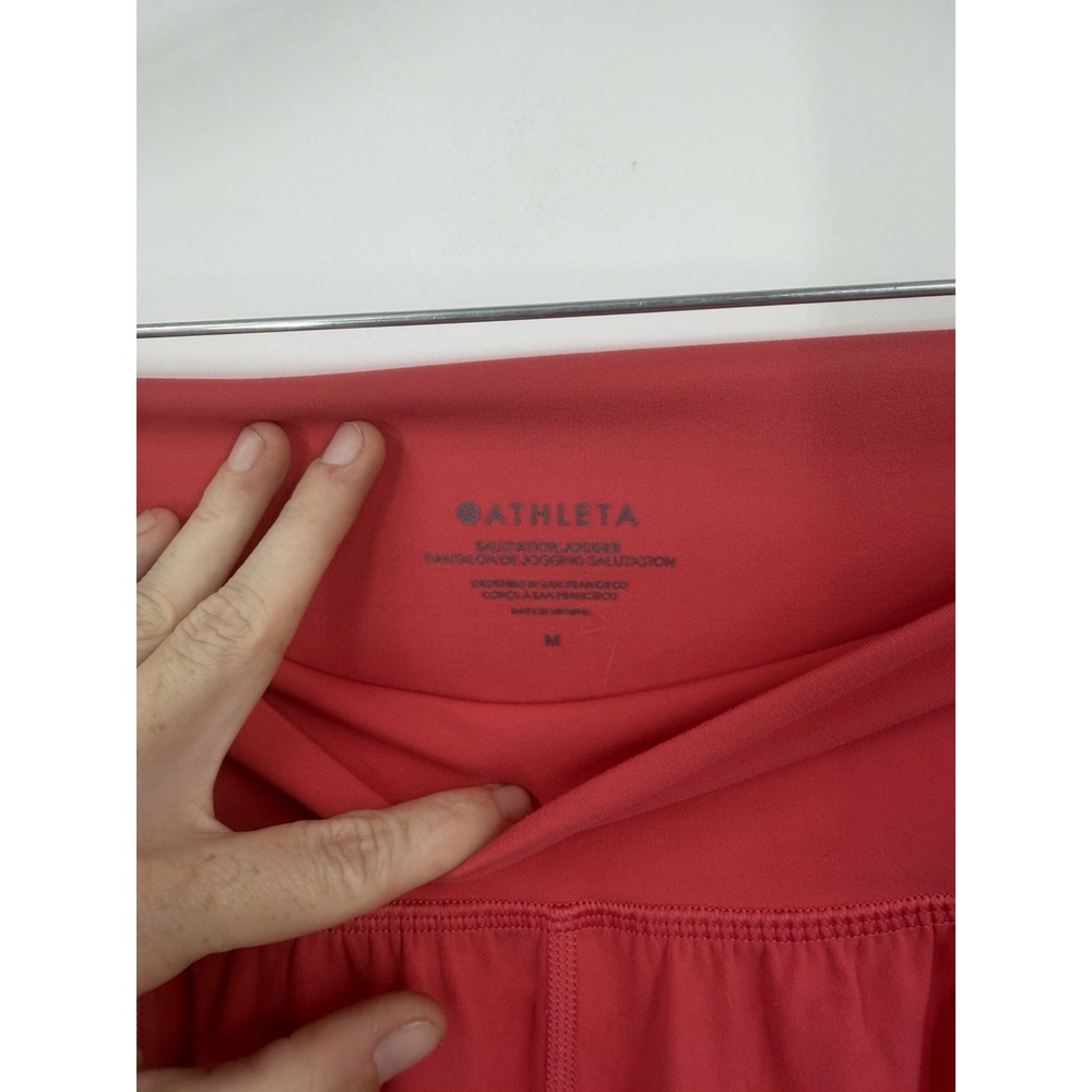 Athleta Salutation High Rise Jogger Pants Women M Coral Stretch Breathable - Picture 3 of 9